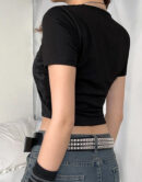 Rhinestone Shirt Y2K