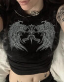 Rhinestone Shirt Y2K